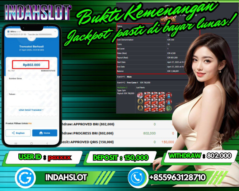 INDAHSLOT JACKPOT KOI GATE Rp.802,000,- LUNAS!!