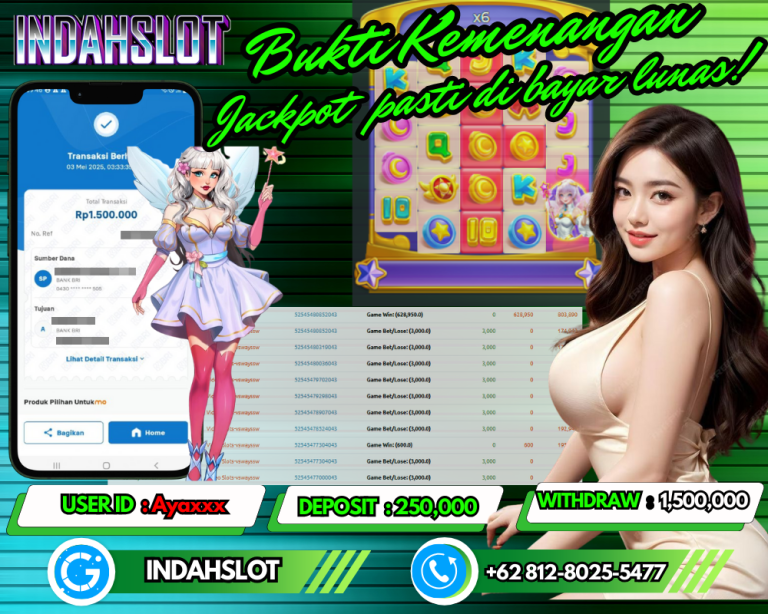 INDAHSLOT JACKPOT Starlight Wins Rp.1,500,000,- LUNAS!!