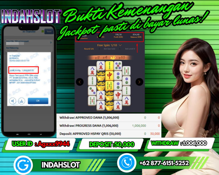 INDAHSLOT JACKPOT MAHJONG WAYS 2 Rp.1.006.000,- LUNAS!!