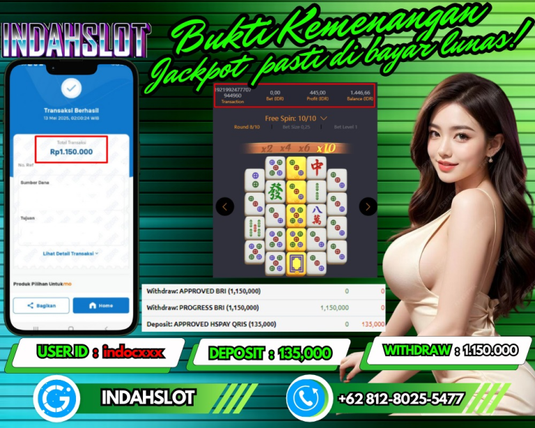 INDAHSLOT JACKPOT MAHJONG WAYS 2 Rp.1.150,000,- LUNAS!!