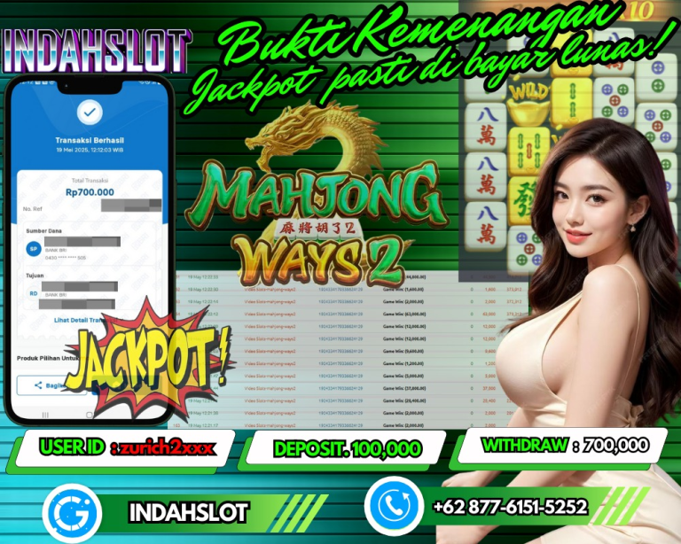 INDAHSLOT JACKPOT MAHJONG WAYS 2 Rp.700,000,- LUNAS!!