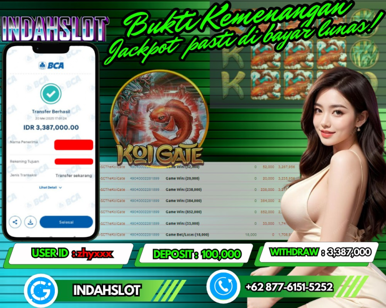 INDAHSLOT JACKPOT KOI GATE Rp.3,387,000,- LUNAS!!