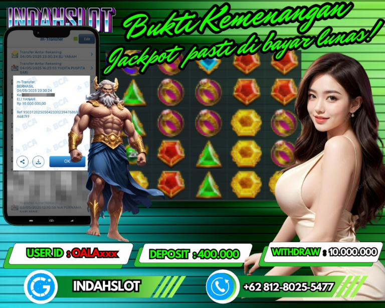 INDAHSLOT JACKPOT GATES OF OLYMPUS 1000 Rp.10,000,000,- LUNAS!!