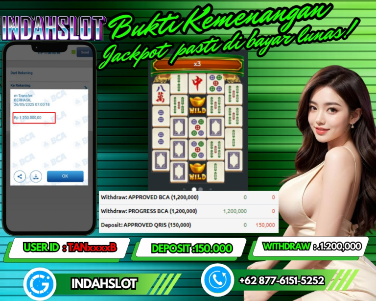 INDAHSLOT JACKPOT MAHJONG WINS 2 Rp.1.200,000,- LUNAS!!