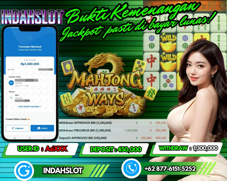 INDAHSLOT JACKPOT MAHJONG WAYS Rp.1,300,000,- LUNAS!!