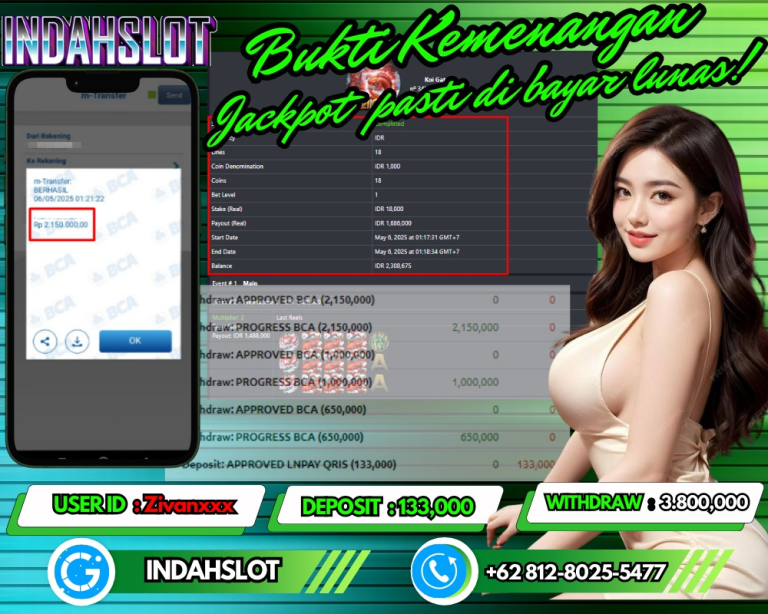 INDAHSLOT JACKPOT KOI GATE Rp.3.800,000,- LUNAS!!