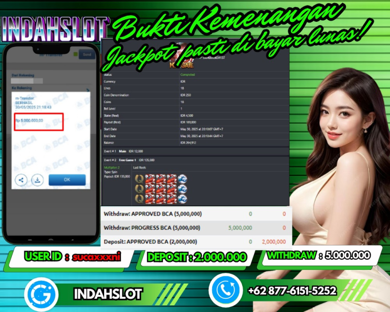INDAHSLOT JACKPOT KOI GATE Rp.5.000,000,- LUNAS!!