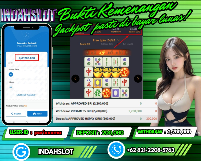 INDAHSLOT JACKPOT MAHJONG WAYS 1 Rp.2,200,000,- LUNAS!!