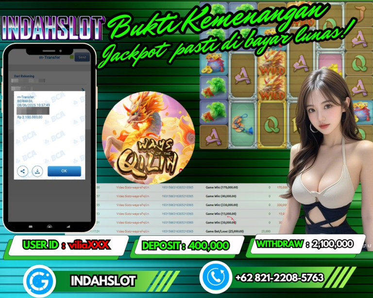 INDAHSLOT JACKPOT WAYS OF THE QILIN Rp.2,100,000,- LUNAS!!