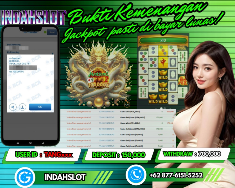 INDAHSLOT JACKPOT MAHJONG WINS 2 Rp.700,000,- LUNAS!!